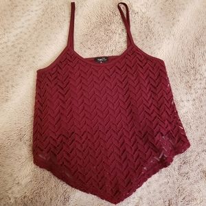 Cute Maroon Knit Crop Top